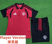 26-27 Man Utd High Quality Player Version Half Pull Training Short Suit (球员套装)