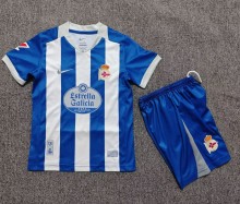 26-27 La Coruna Home Kids Soccer Jersey