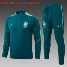 26-27  Brazil High Quality Kids Half Pull Tracksuit