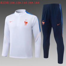 26-27 France High Quality Kids Half Pull Tracksuit