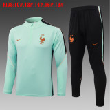 26-27 France High Quality Kids Half Pull Tracksuit