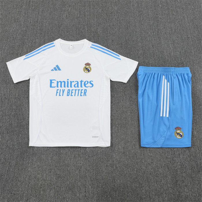 25/26 Real Madrid Short sleeve Adult training suit white