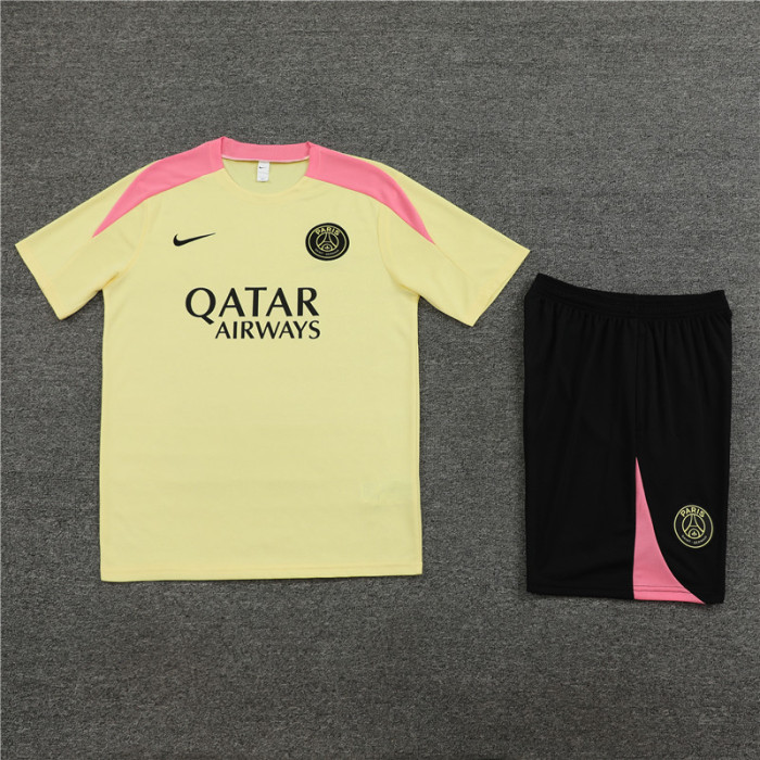 24/25 PSG short -sleeved training suit yellow