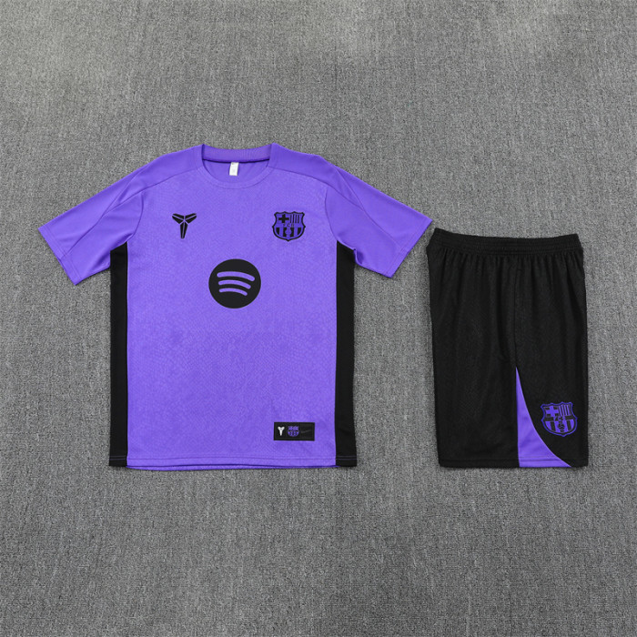 25/26 Barcelona Short sleeve Adult training suit Purple;