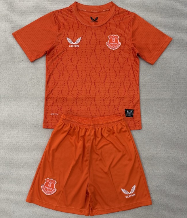 25/26 Everton goalkeeper kids kit orange