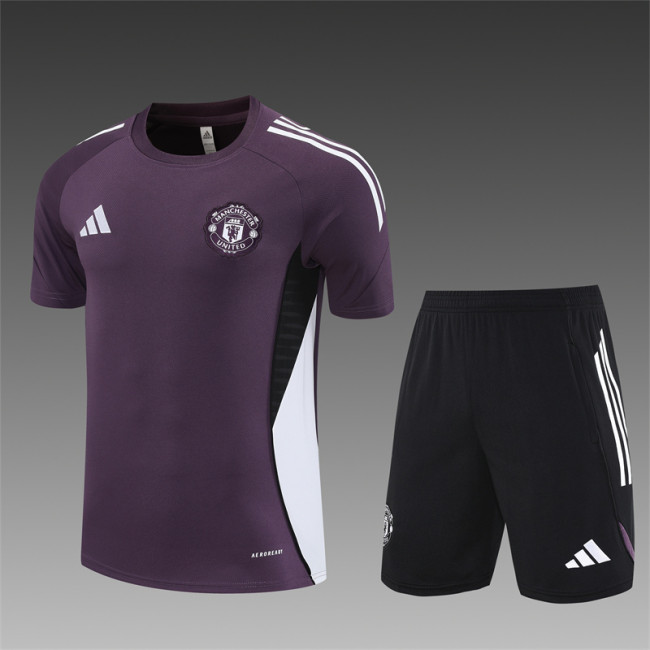 25/26 Manchester United kids Short training suit Purple