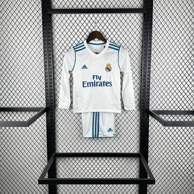 Retro 17/18 Real Madrid home kids kit long sleeves