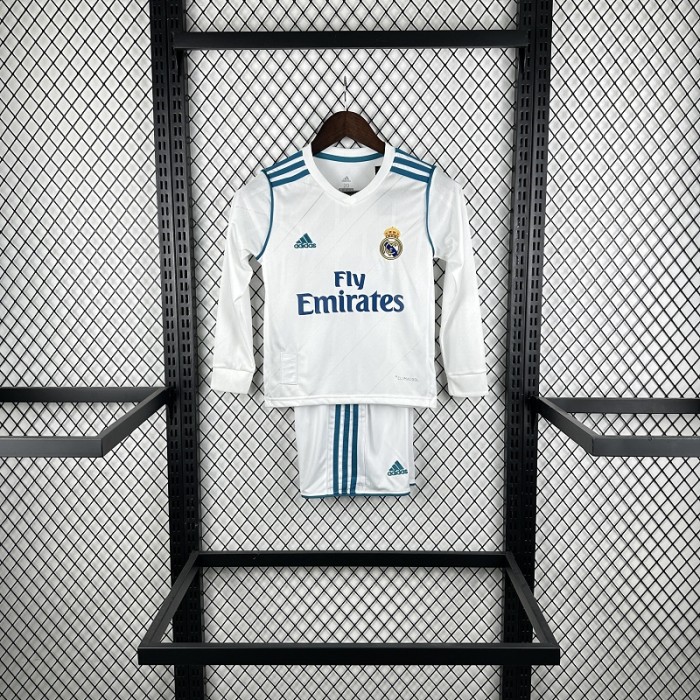 Retro 17/18 Real Madrid home kids kit long sleeves