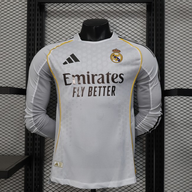 25/26 Real Madrid home Player Version long sleeves