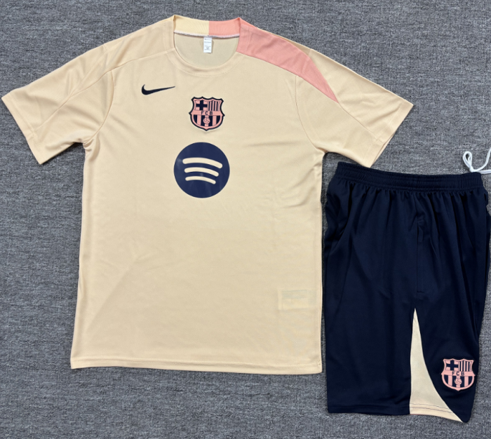 25/26 Barcelona kids Short sleeve training suit beige