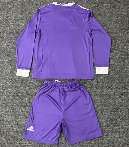 Retro 16/17 Real Madrid Away kids kit long sleeves
