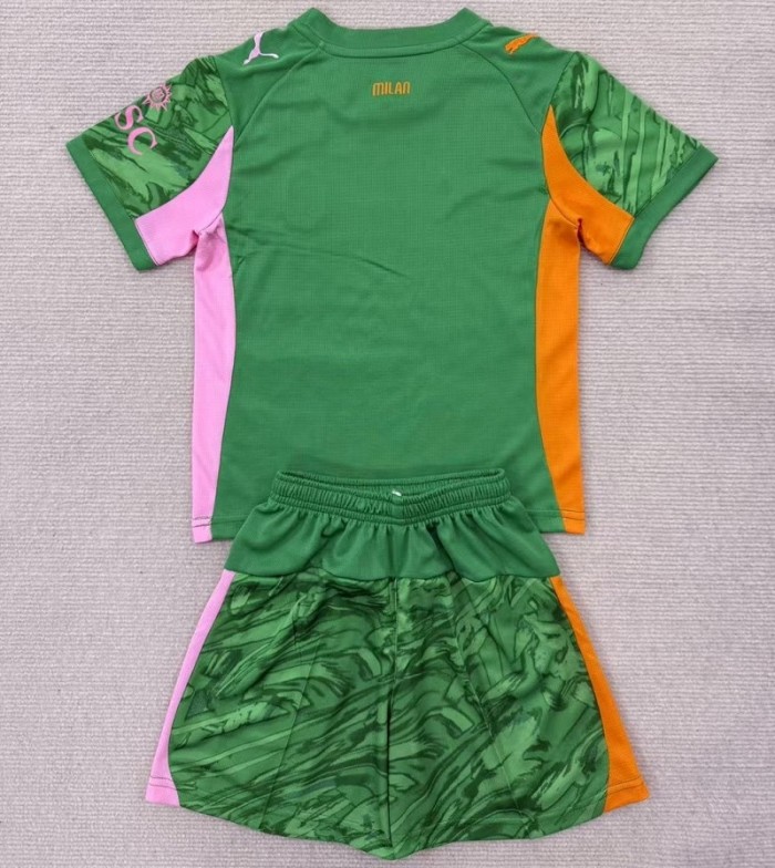25/26 AC milan goalkeeper kids kit green