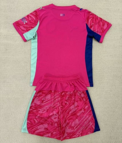 25/26 Manchester City goalkeeper kids kit Rose Red