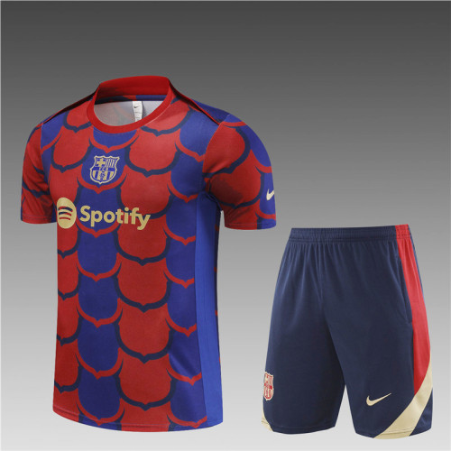 24/25 Barcelona Short sleeve training suit Red Blue