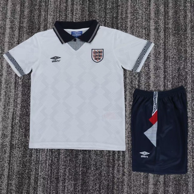 Retro 1990 England home kids kit