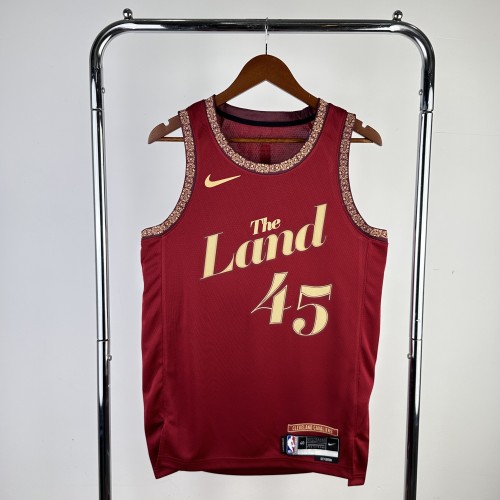 24 NBA  Cleveland Cavaliers City Edition #45 Mitchell Basketball Jersey