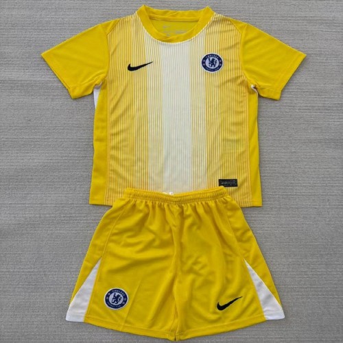 25/26 Chelsea yellow goalkeeper kids kit