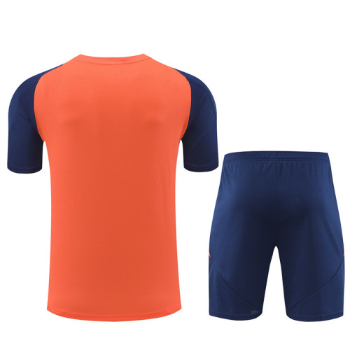 24/25 Manchester United kids Short sleeve orange training suit
