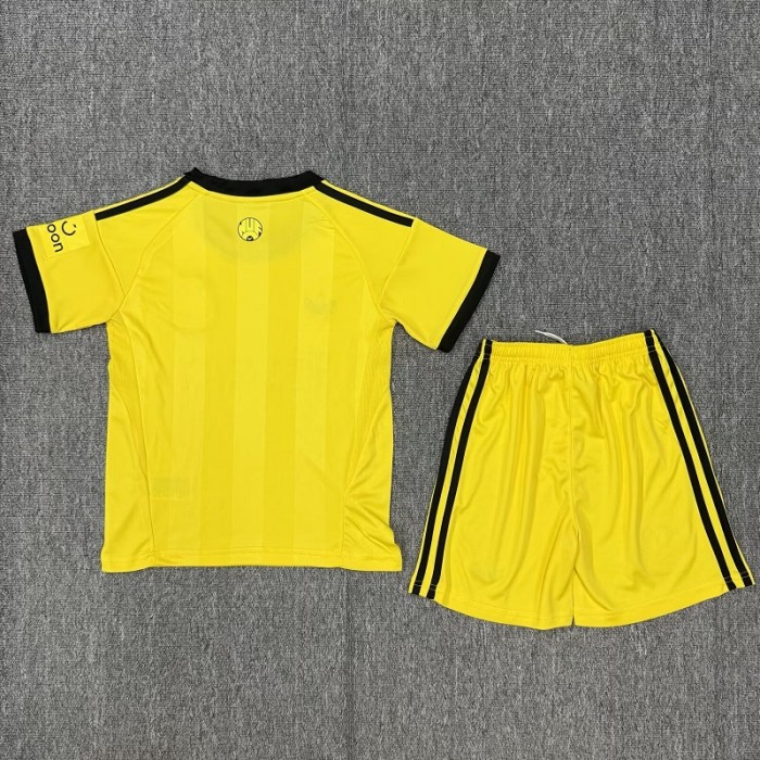 25/26 Newcastle United yellow goalkeeper kids kit
