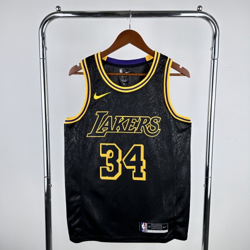 NBA Lakers #34 O'NEAL Basketball Jersey black