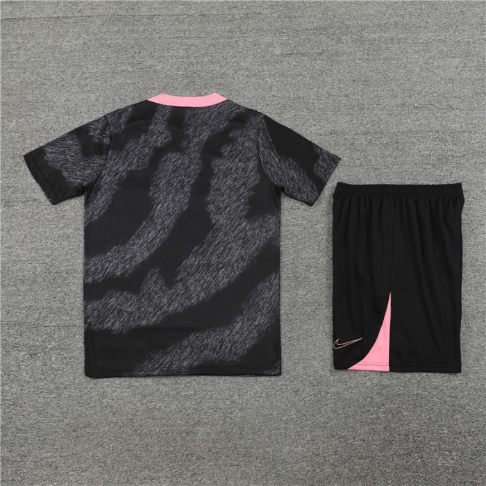 24/25 PSG kids Short sleeve training suit Black gray