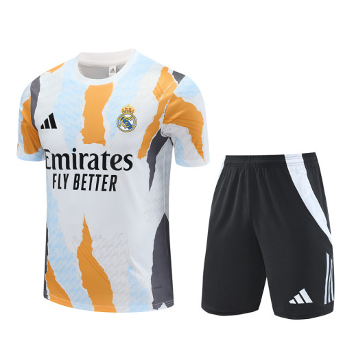 24/25 Real Madrid kids Short sleeve training suit Camouflage white
