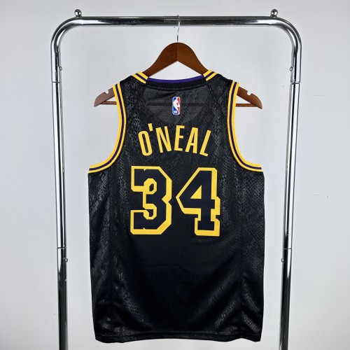 NBA Lakers #34 O'NEAL Basketball Jersey black