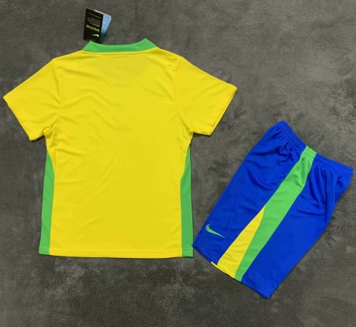 25/26 Brazil home kids kit football Jersey