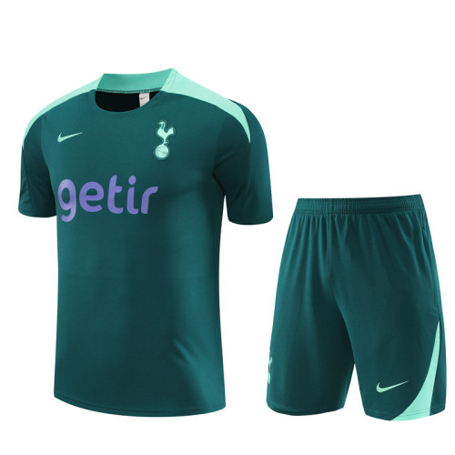 24/25  Tottenham Hotspur kids Short sleeve green training suit