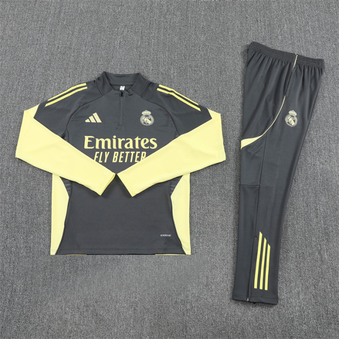 25/26 Real Madrid Adult training suit Yellow gray