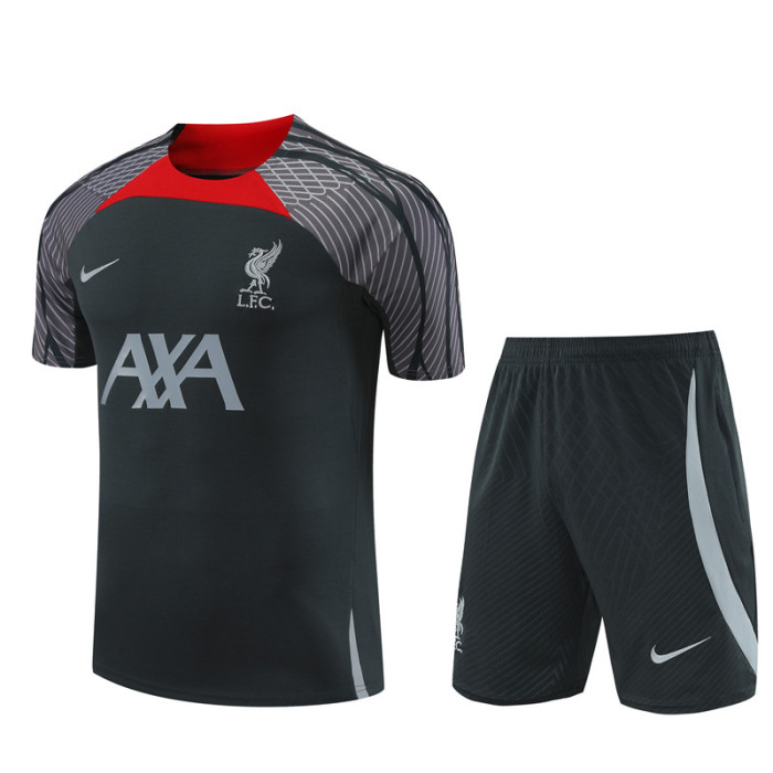 24/25 Liverpool kids Short sleeve Dark gray training suit