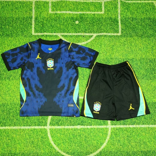 26/27 Brazil away kids kit football Jersey