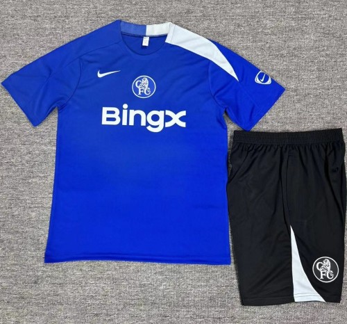 25/26 Chelsea short sleeved  Kids training suit blue