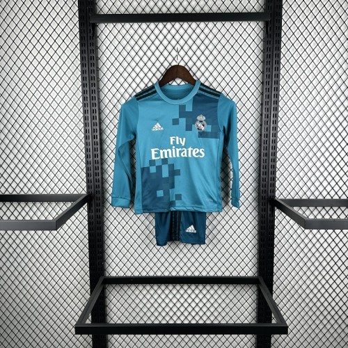 Retro 17/18 Real Madrid third kids kit long sleeves