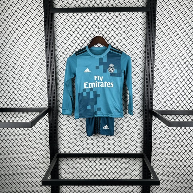 Retro 17/18 Real Madrid third kids kit long sleeves