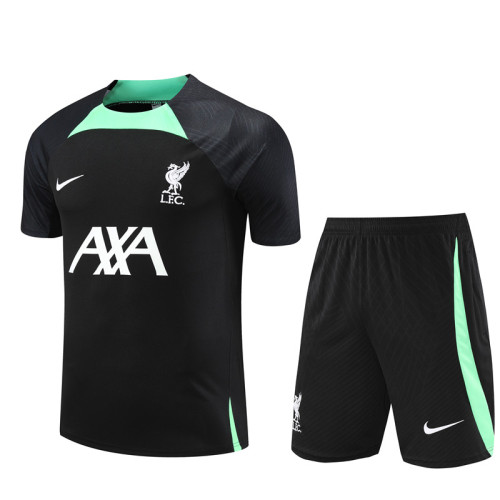 23/24 Liverpool kids Short sleeve Black green training suit