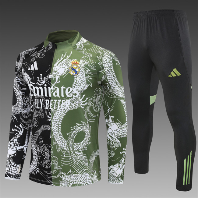 25/26 Real Madrid Kids training suit Green Black