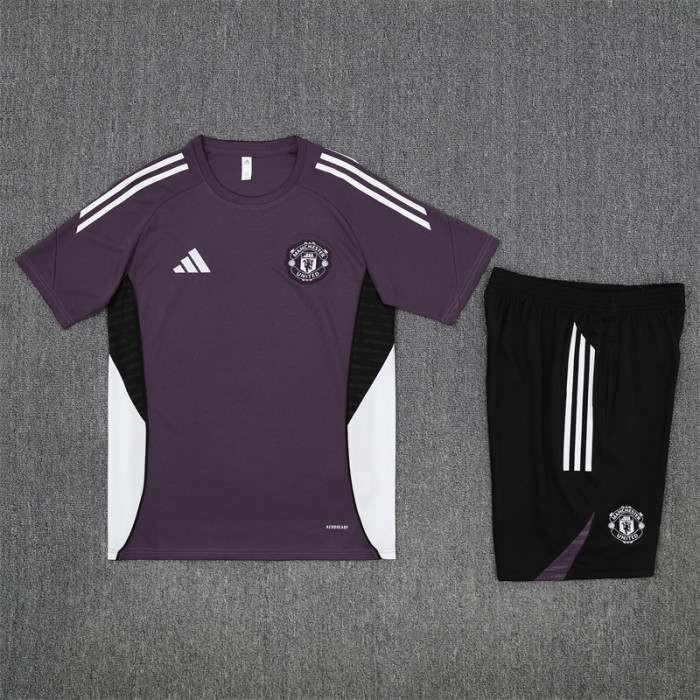 25/26 Manchester United Short sleeve training suit Purple;