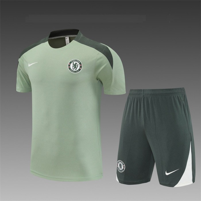 25/26 Chelsea kids short sleeved training suit light green
