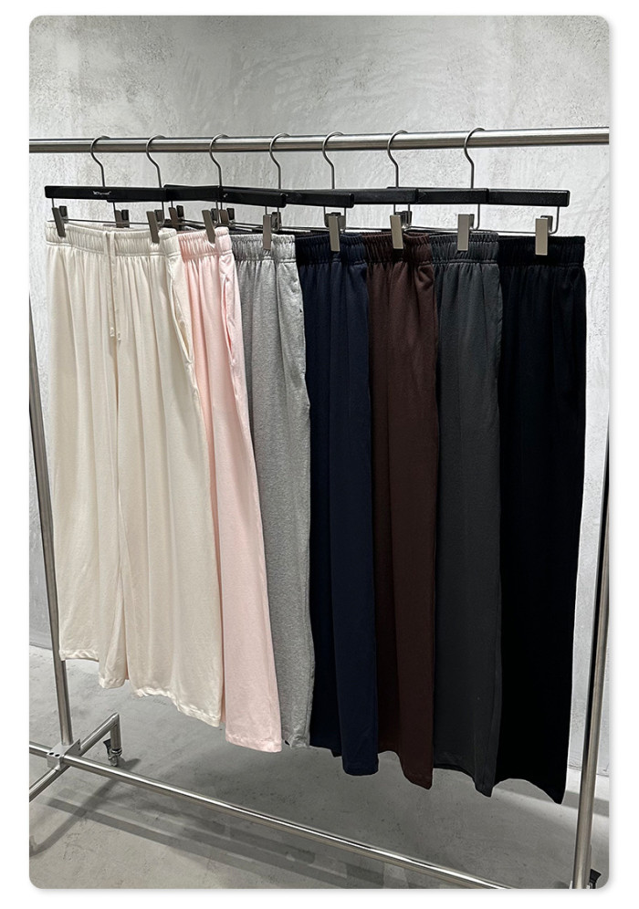New Spring/Summer Solid Color High Elasticity Relaxed Loose Straight Leg Trousers, Unisex Casual Wide Leg Trousers for Women