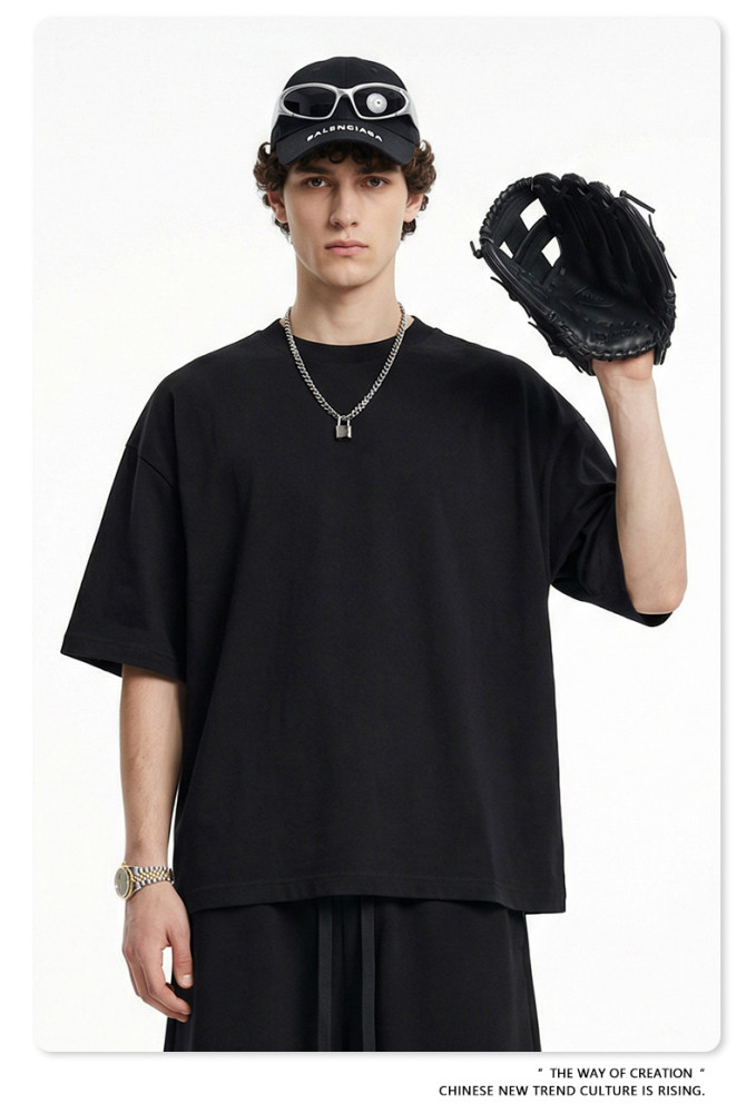 Summer American trendy brand Bolyfit short-sleeved solid color loose-fitting T-shirt for men