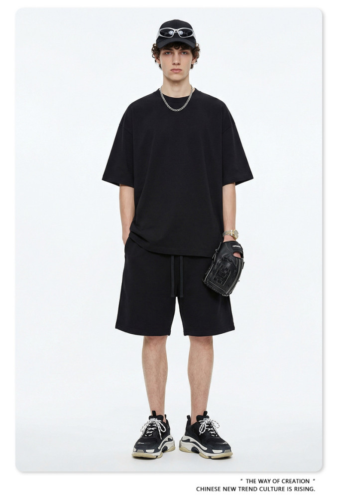 Summer American trendy brand Bolyfit short-sleeved solid color loose-fitting T-shirt for men
