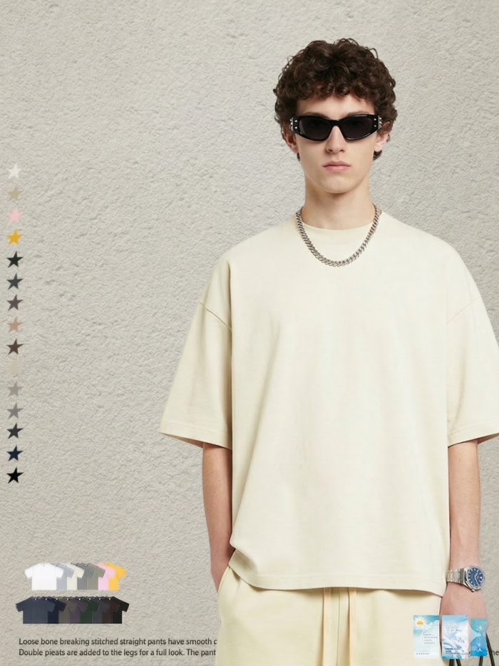 Summer American trendy brand Bolyfit short-sleeved solid color loose-fitting T-shirt for men
