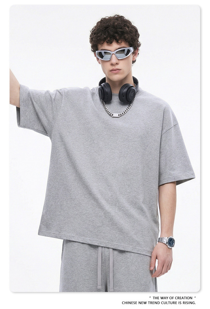 Summer American trendy brand Bolyfit short-sleeved solid color loose-fitting T-shirt for men