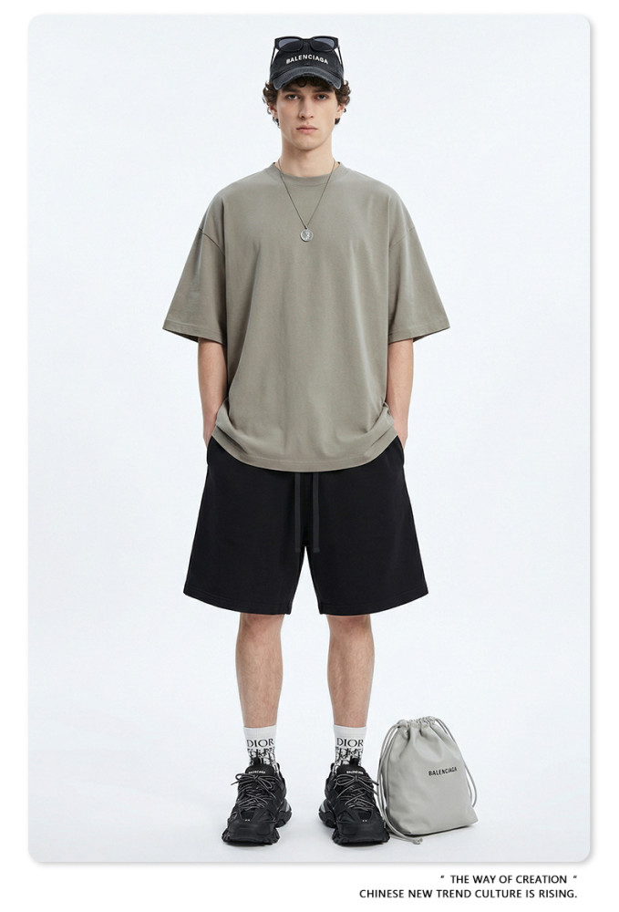 Summer American trendy brand Bolyfit short-sleeved solid color loose-fitting T-shirt for men