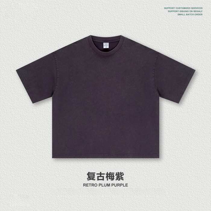 Spring/Summer American Retro Boxyfit Short-Sleeve T-Shirt with Washed and Distressed Finish, Casual Top for Men