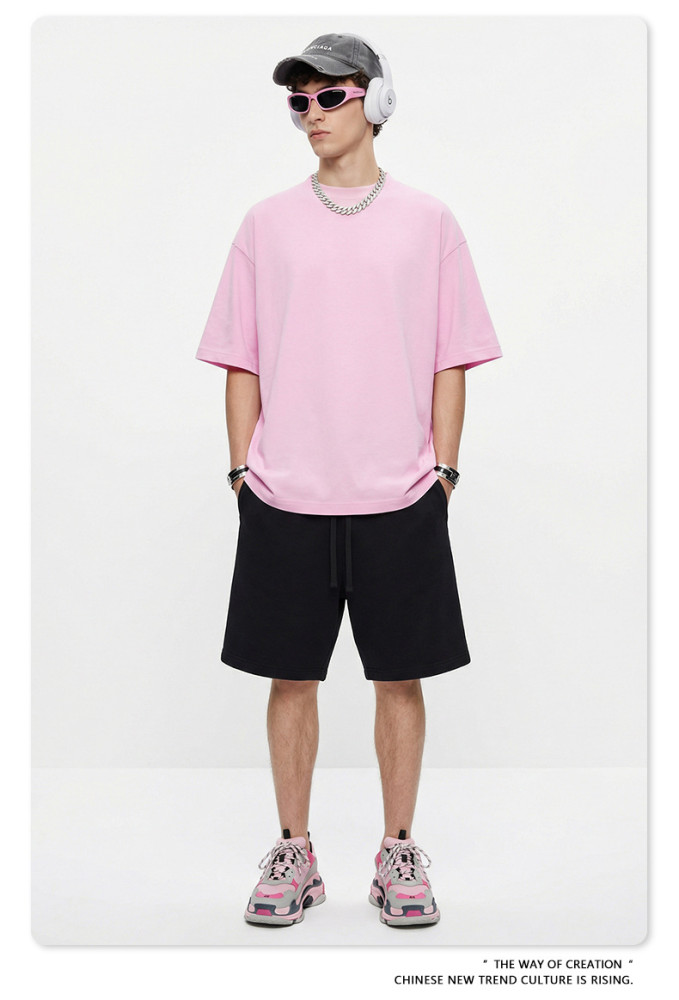 Summer American trendy brand Bolyfit short-sleeved solid color loose-fitting T-shirt for men