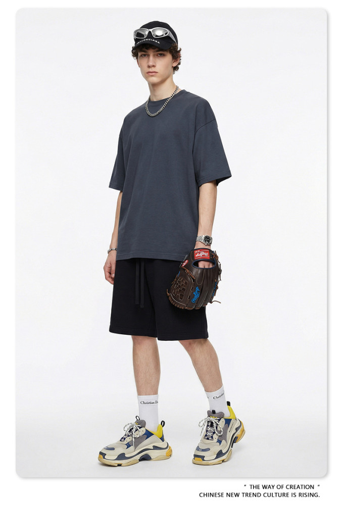 Summer American trendy brand Bolyfit short-sleeved solid color loose-fitting T-shirt for men