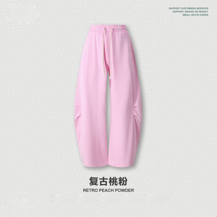 Retro snowflake high-street trendy brand curved straight-leg trousers with a distressed and loose fit for men.