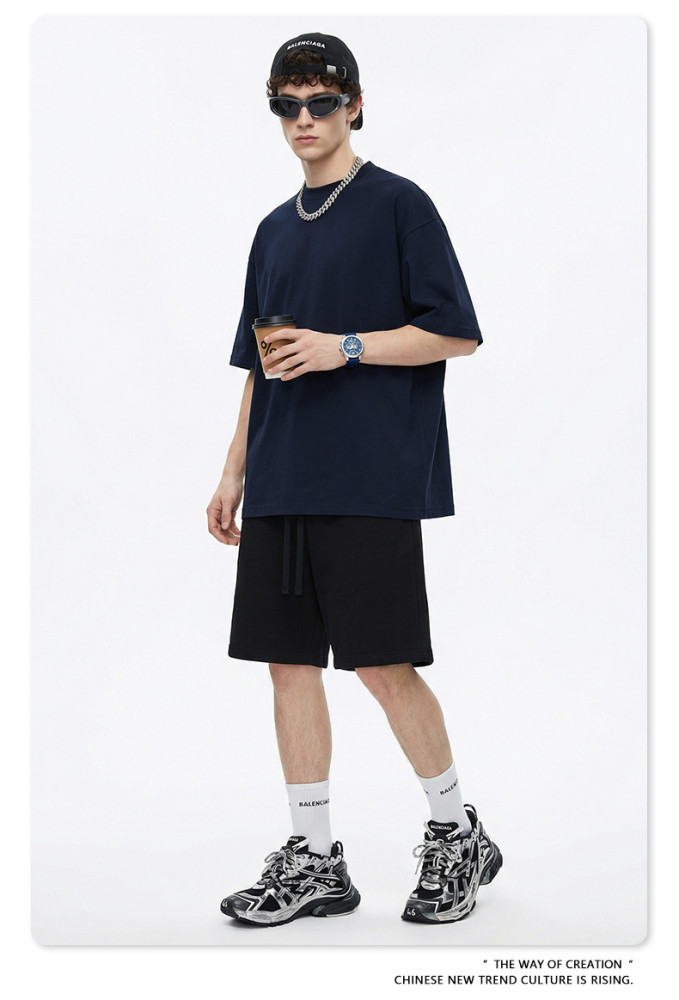 Summer American trendy brand Bolyfit short-sleeved solid color loose-fitting T-shirt for men